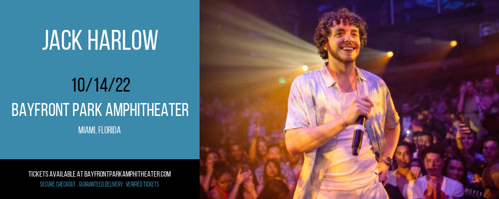Jack Harlow at Bayfront Park Amphitheater tickets Jack Harlow at Bayfront Park Amphitheater